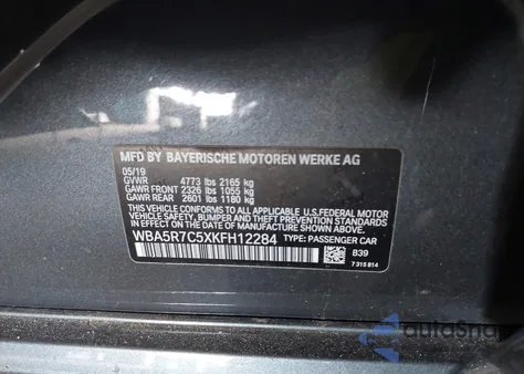 2019 BMW 330Xi xDrive из США, поврежденный, VIN WBA5R7C5XKFH12284